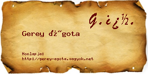 Gerey Ágota névjegykártya